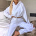 Women’s Winter and Autumn Two-Piece Tracksuit - Oversized Sweatshirt Solid Color Sportswear Hoodie - Warms Hoodies